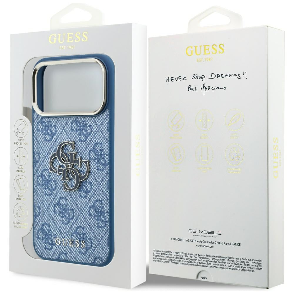 Capa Guess Hardcase 4G Big Resin Logo - iPhone 17 Pro / 18 Pro - Azul