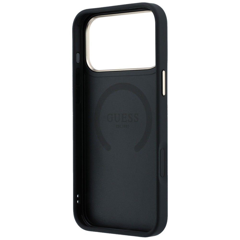 Capa Guess Peony 4G Small Logo MagSafe - iPhone 17 Pro Max / 18 Pro Max - Preto