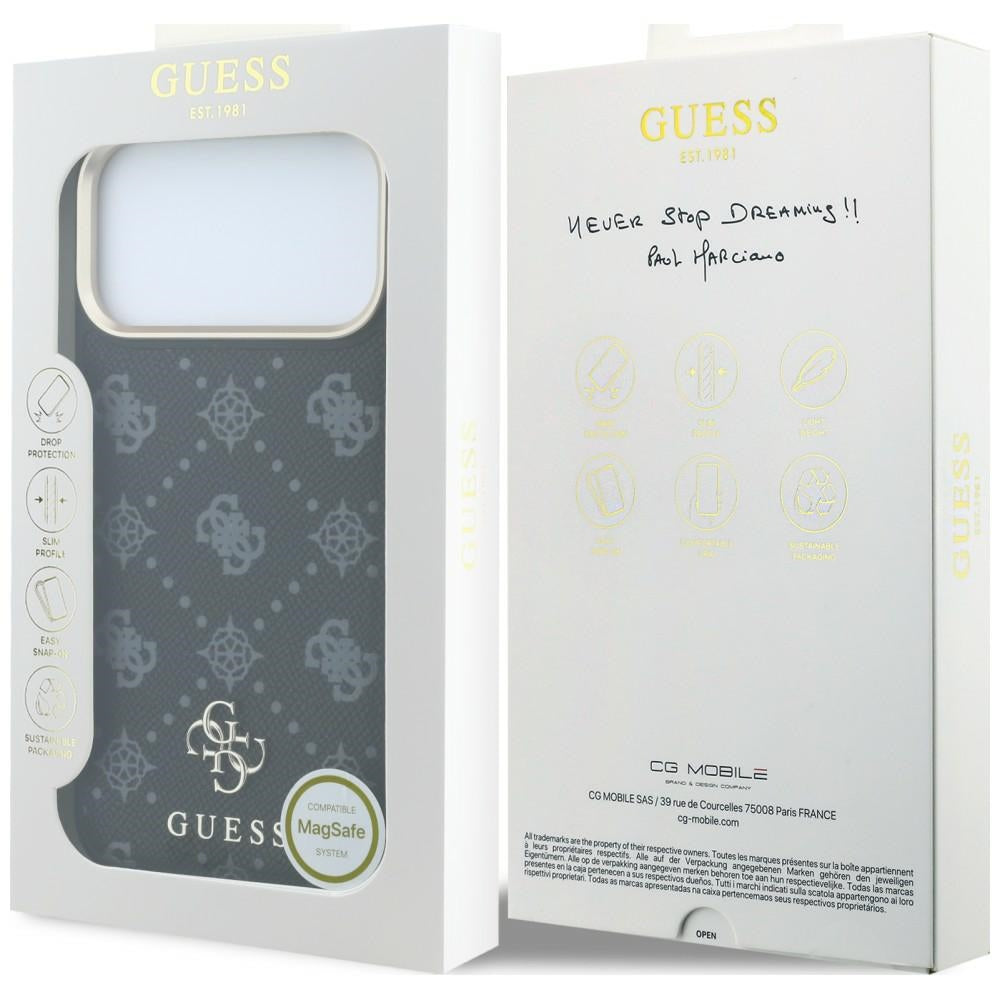 Capa Guess Peony 4G Small Logo MagSafe - iPhone 17 Pro Max / 18 Pro Max - Preto