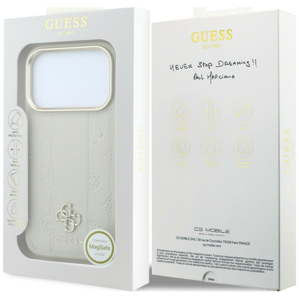 Capa Guess Peony 4G Small Logo MagSafe - iPhone 17 Pro / 18 Pro - Bege