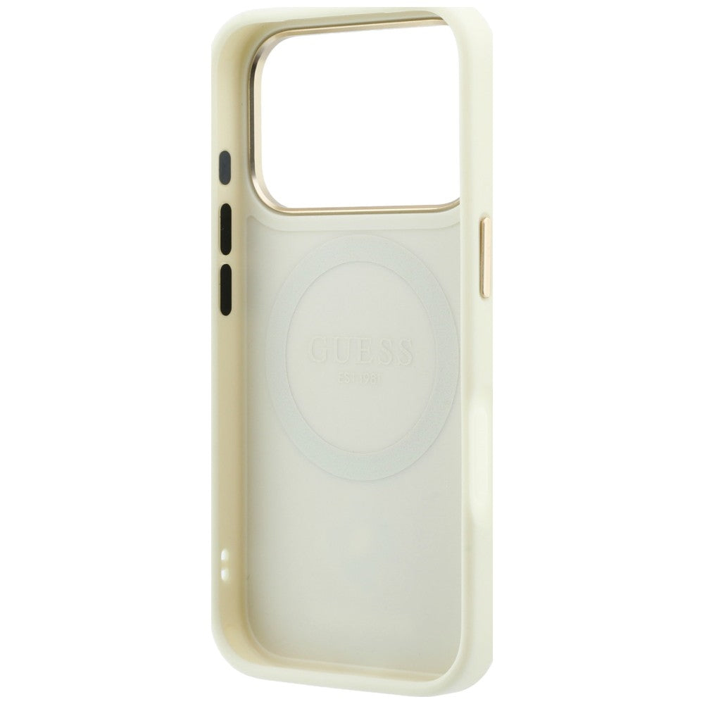 Capa Guess Peony 4G Small Logo MagSafe - iPhone 17 Pro Max / 18 Pro Max - Bege