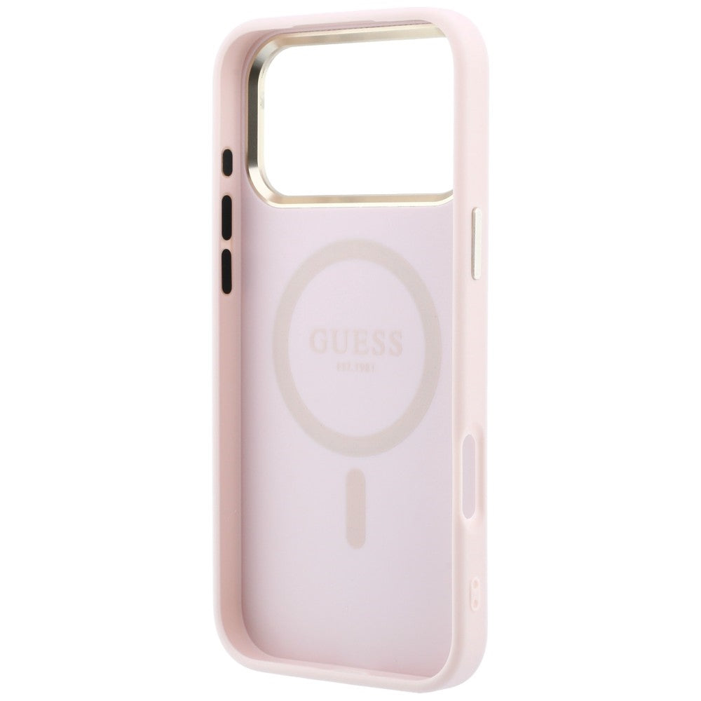 Capa Guess Saffiano Small 4G Classic MagSafe - iPhone 17 Pro Max / 18 Pro Max - Rosa