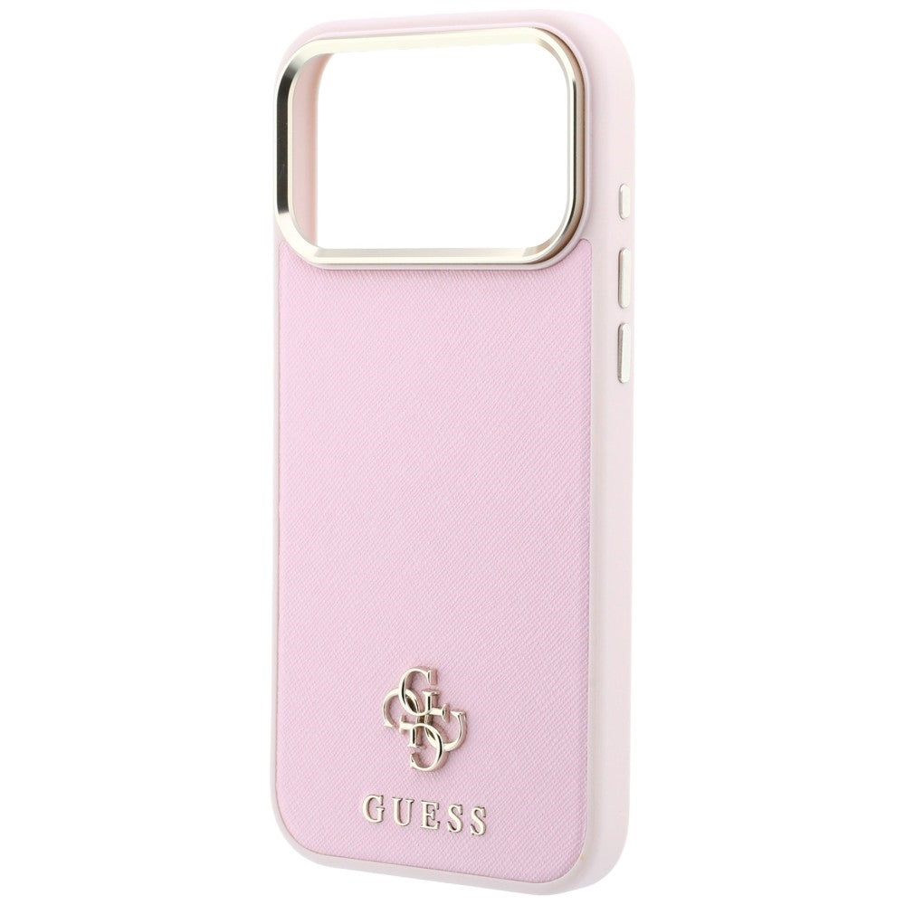 Capa Guess Saffiano Small 4G Classic MagSafe - iPhone 17 Pro Max / 18 Pro Max - Rosa