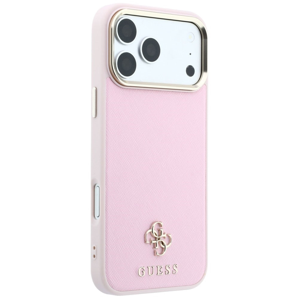 Capa Guess Saffiano Small 4G Classic MagSafe - iPhone 17 Pro Max / 18 Pro Max - Rosa