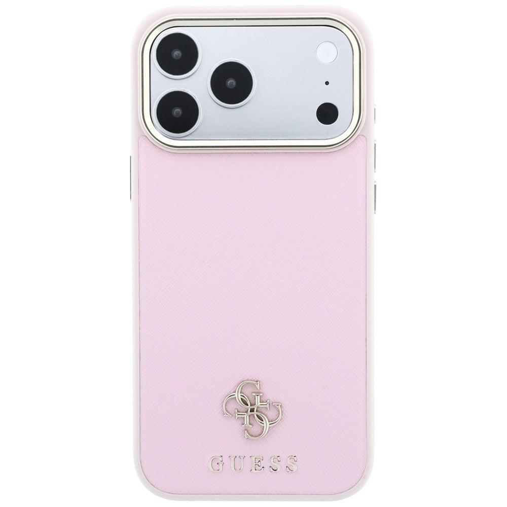 Capa Guess Saffiano Small 4G Classic MagSafe - iPhone 17 Pro Max / 18 Pro Max - Rosa