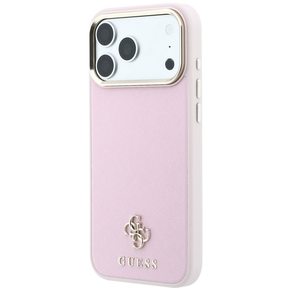 Capa Guess Saffiano Small 4G Classic MagSafe - iPhone 17 Pro Max / 18 Pro Max - Rosa