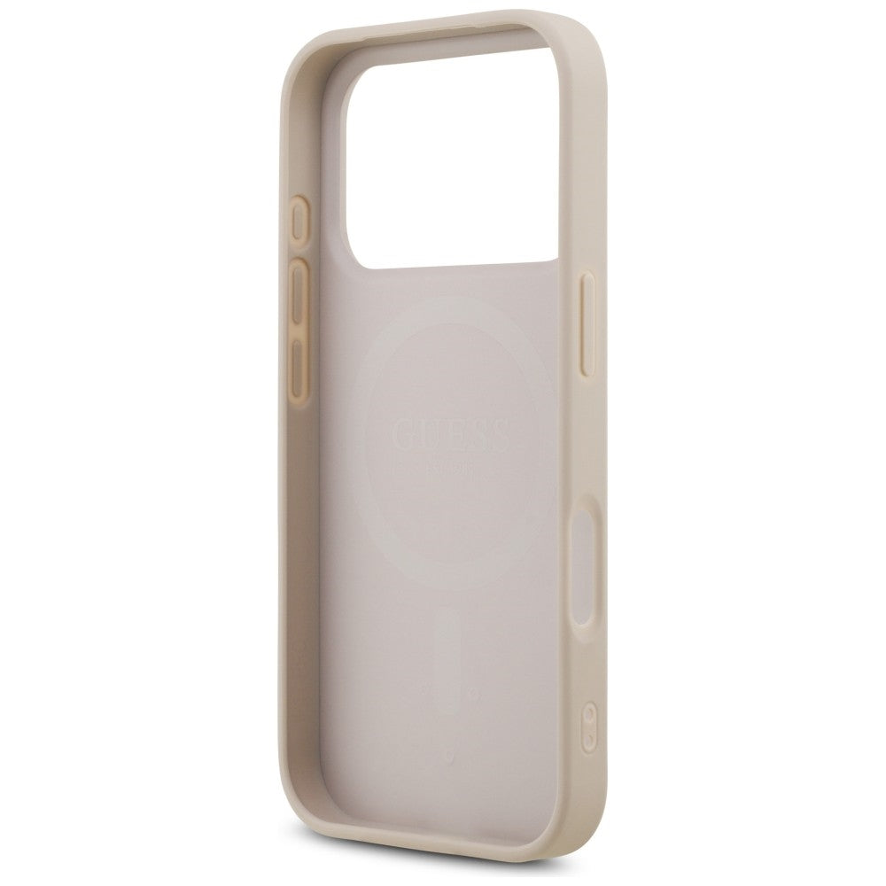 Capa Guess Leather 4G Triangle Strass MagSafe - iPhone 17 Pro / 18 Pro - Rosa