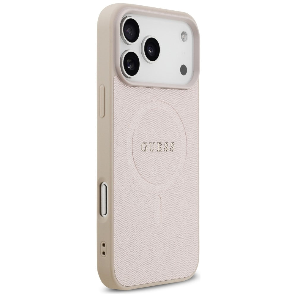 Capa Guess Saffiano MagSafe - iPhone 17 Pro Max / 18 Pro Max - Rosa