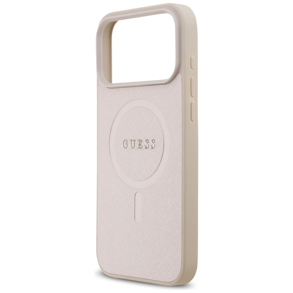 Capa Guess Saffiano MagSafe - iPhone 17 Pro Max / 18 Pro Max - Rosa