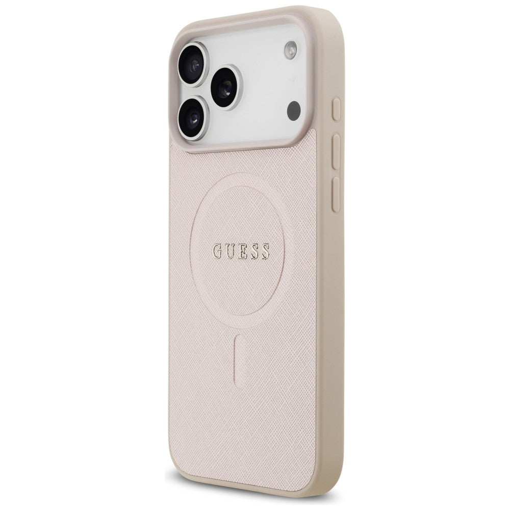 Capa Guess Saffiano MagSafe - iPhone 17 Pro Max / 18 Pro Max - Rosa