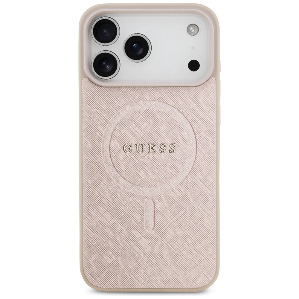 Capa Guess Saffiano MagSafe - iPhone 17 Pro Max / 18 Pro Max - Rosa