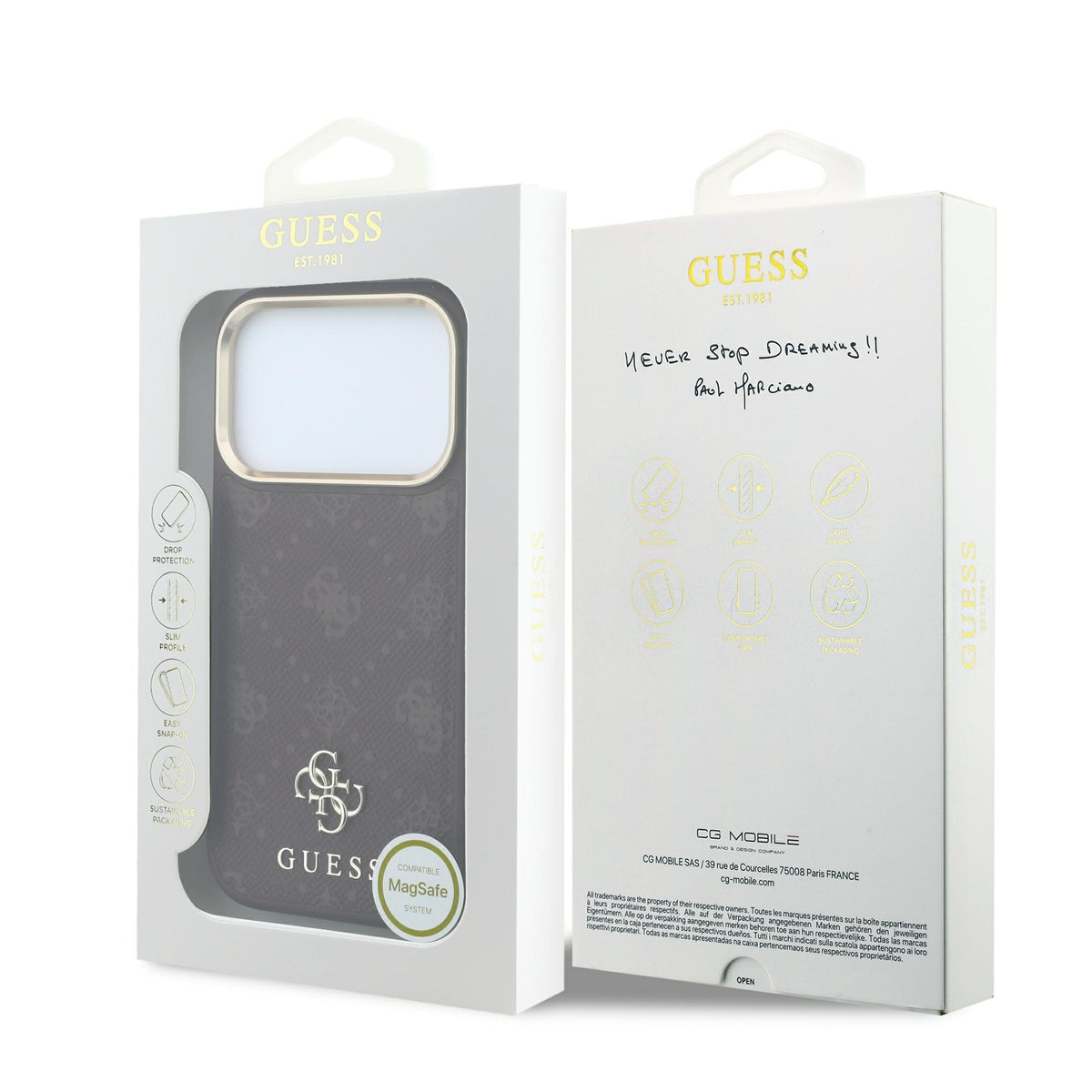 Capa Guess Peony 4G Small Logo MagSafe - iPhone 17 Pro Max / 18 Pro Max - Bordeaux