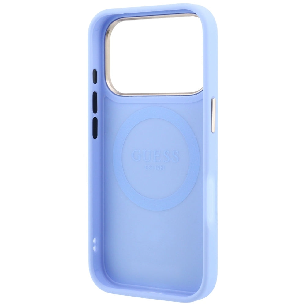 Capa Guess Peony 4G Small Logo MagSafe - iPhone 17 Pro Max / 18 Pro Max - Azul-claro