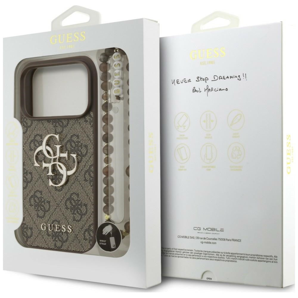 Capa Guess Hardcase 4G Classic Logo with Strap - iPhone 17 Pro / 18 Pro - Castanho