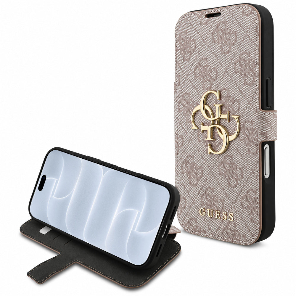 Capa Guess Book 4G Metal Logo - iPhone 17 Pro / 18 Pro - Rosa