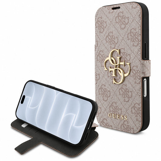 Capa Guess Book 4G Metal Logo - iPhone 17 Pro / 18 Pro - Rosa