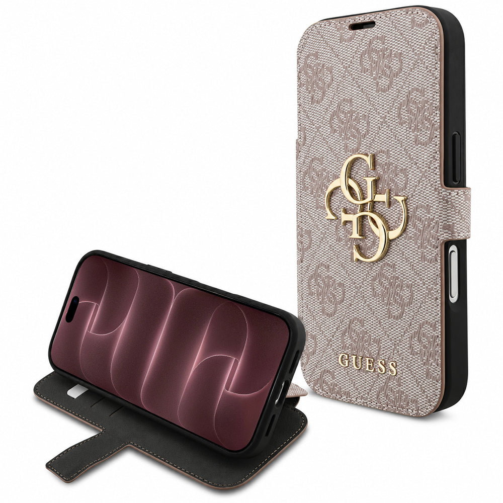 Capa Guess Book 4G Metal Logo - iPhone 17 Pro Max / 18 Pro Max - Rosa
