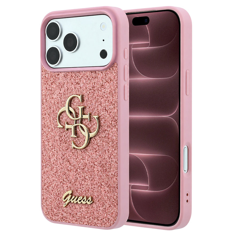 Capa Guess Fixed Glitter Big 4G - iPhone 17 Pro Max / 18 Pro Max - Rosa