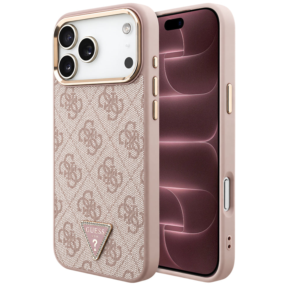 Capa Guess Hardcase 4G Triangle Logo MagSafe - iPhone 17 Pro Max / 18 Pro Max - Rosa