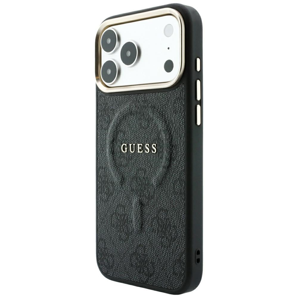 Capa Guess 4G Embossed Ring Classic Logo MagSafe - iPhone 17 Pro Max / 18 Pro Max - Preto