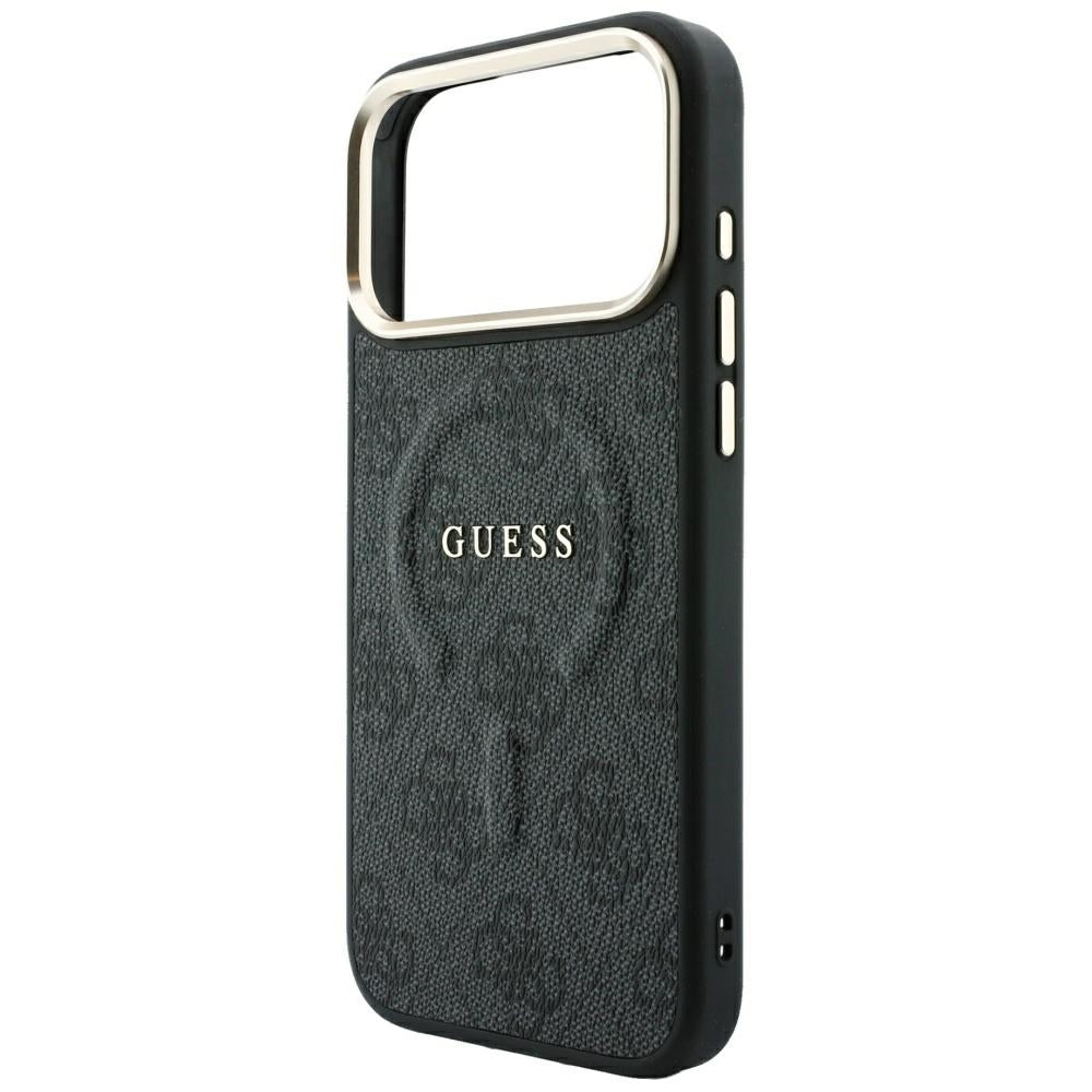 Capa Guess 4G Embossed Ring Classic Logo MagSafe - iPhone 17 Pro / 18 Pro - Preto