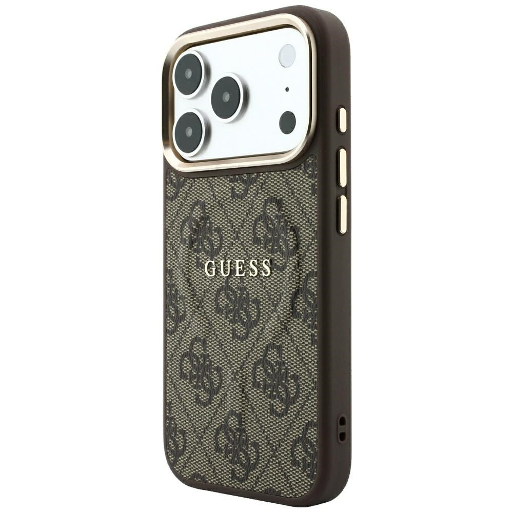 Capa Guess 4G Embossed Ring Classic Logo MagSafe - iPhone 17 Pro / 18 Pro - Castanho