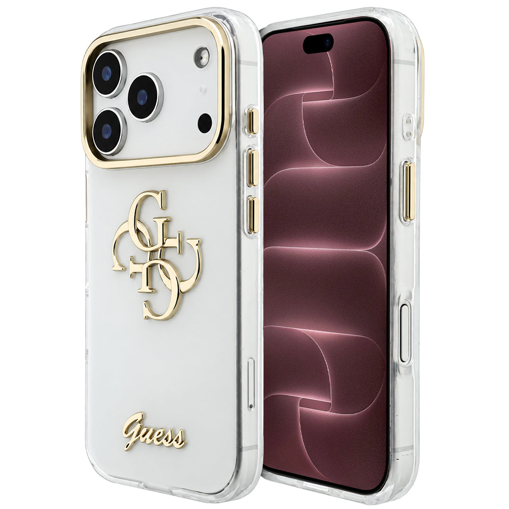 Capa Guess IML 4G Metal Script - iPhone 17 Pro Max / 18 Pro Max - Branco