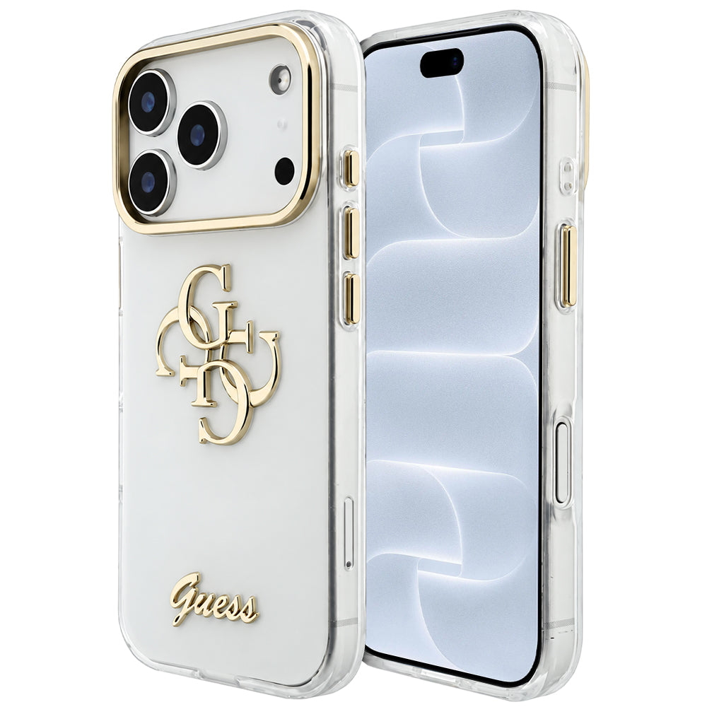 Capa Guess IML 4G Metal Script - iPhone 17 Pro / 18 Pro - Branco