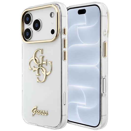 Capa Guess IML 4G Metal Script - iPhone 17 Pro / 18 Pro - Branco