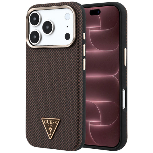 Capa Guess Kevlar Triangle Logo MagSafe - iPhone 17 Pro Max / 18 Pro Max - Castanho