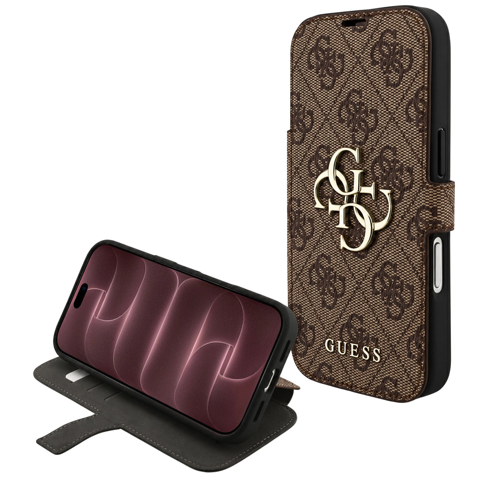 Capa Guess Book 4G Metal Logo - iPhone 17 Pro Max / 18 Pro Max - Castanho