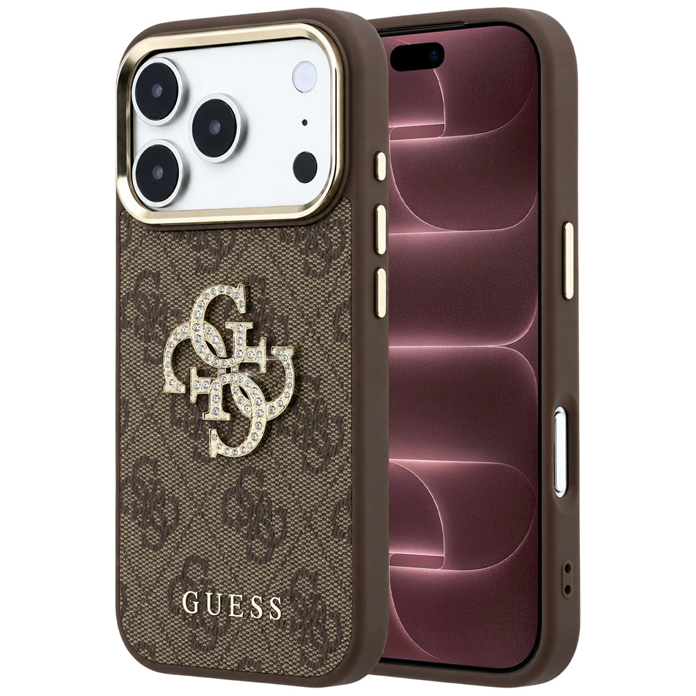 Capa Guess Hardcase 4G Big Strass Logo - iPhone 17 Pro Max / 18 Pro Max - Castanho