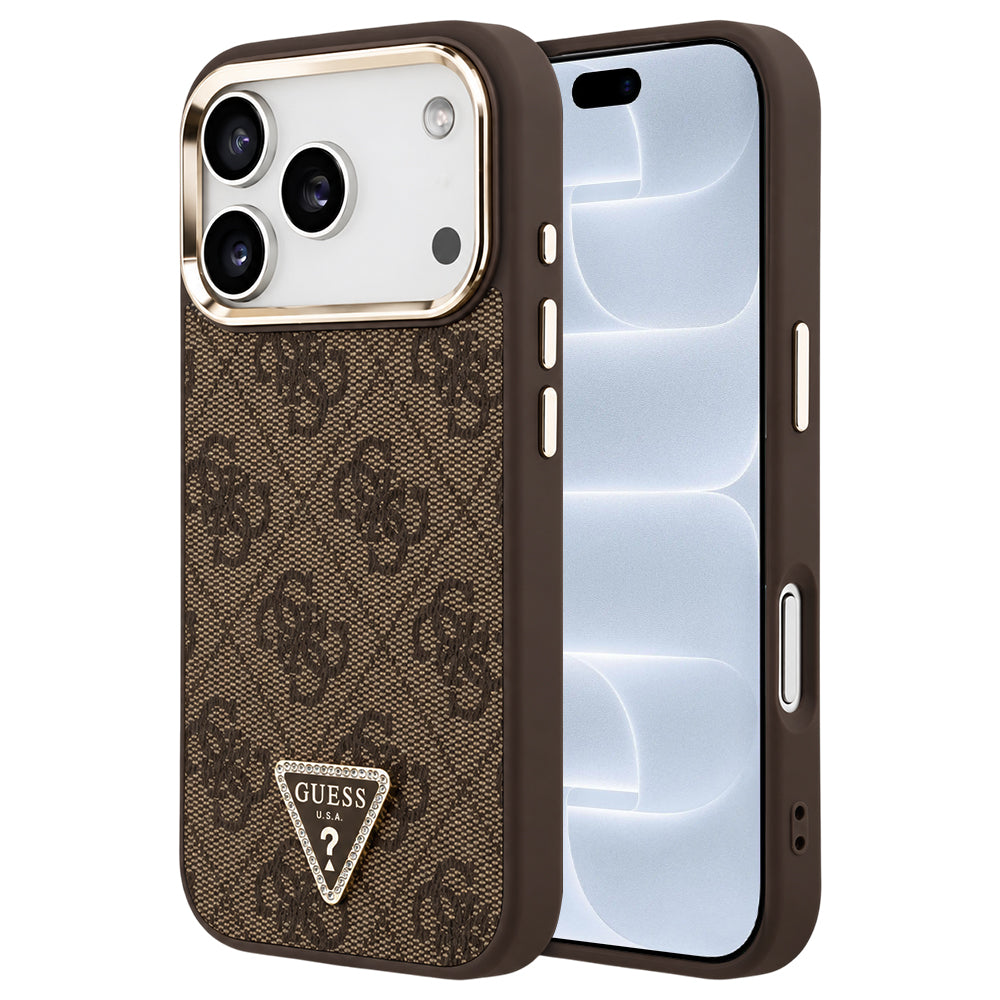 Capa Guess Hardcase 4G Triangle Logo MagSafe - iPhone 17 Pro / 18 Pro - Castanho