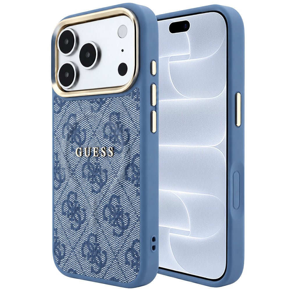 Capa Guess 4G Embossed Classic MagSafe - iPhone 17 Pro / 18 Pro - Azul