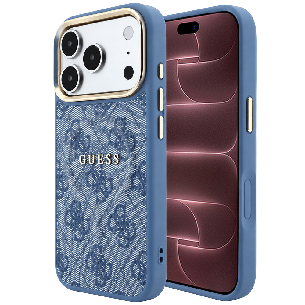 Capa Guess 4G Embossed Classic MagSafe - iPhone 17 Pro Max / 18 Pro Max - Azul