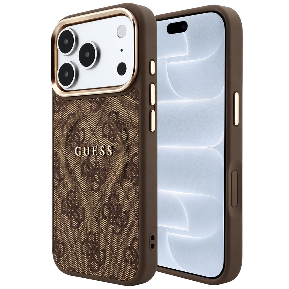 Capa Guess 4G Embossed Classic MagSafe - iPhone 17 Pro / 18 Pro - Castanho