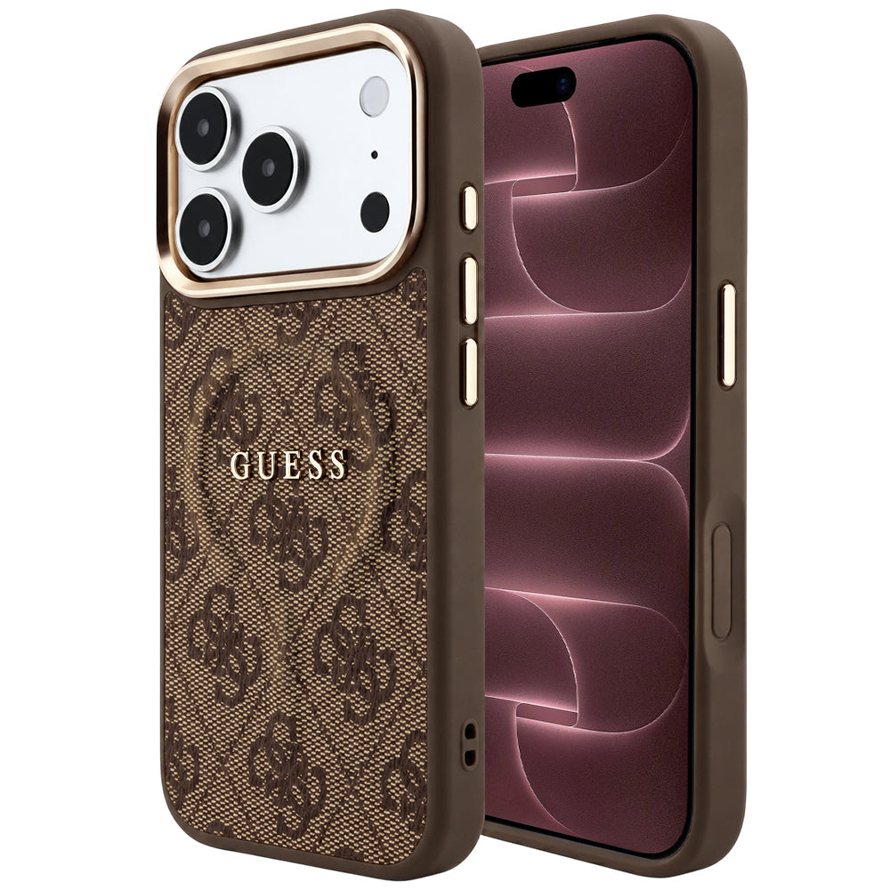 Capa Guess 4G Embossed Classic MagSafe - iPhone 17 Pro Max / 18 Pro Max - Castanho