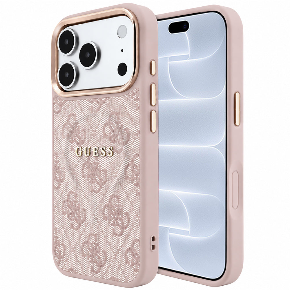 Capa Guess 4G Embossed Classic MagSafe - iPhone 17 Pro / 18 Pro - Rosa
