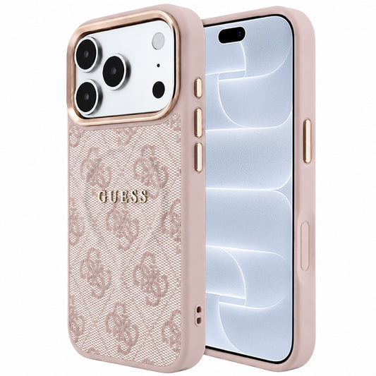 Capa Guess 4G Embossed Classic MagSafe - iPhone 17 Pro / 18 Pro - Rosa