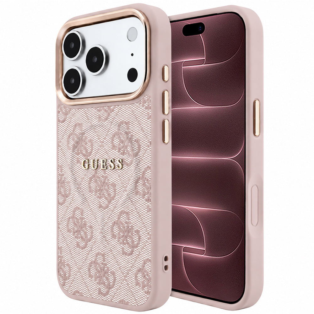 Capa Guess 4G Embossed Classic MagSafe - iPhone 17 Pro Max / 18 Pro Max - Rosa