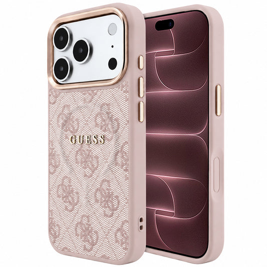 Capa Guess 4G Embossed Classic MagSafe - iPhone 17 Pro Max / 18 Pro Max - Rosa