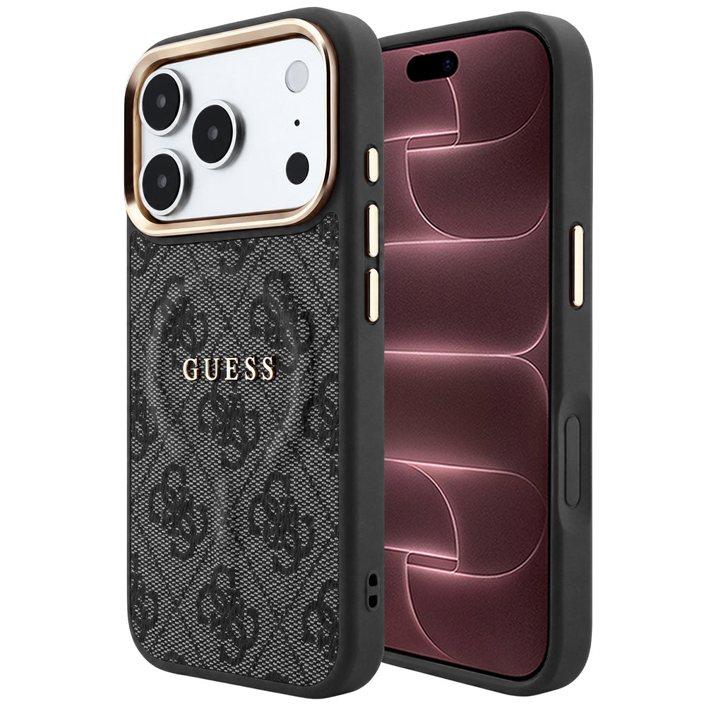 Capa Guess 4G Embossed Classic MagSafe - iPhone 17 Pro Max / 18 Pro Max - Preto
