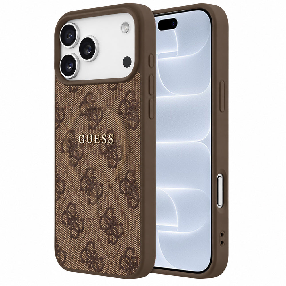 Capa Guess 4G Embossed Ring Classic Logo MagSafe - iPhone 17 Pro / 18 Pro - Castanho