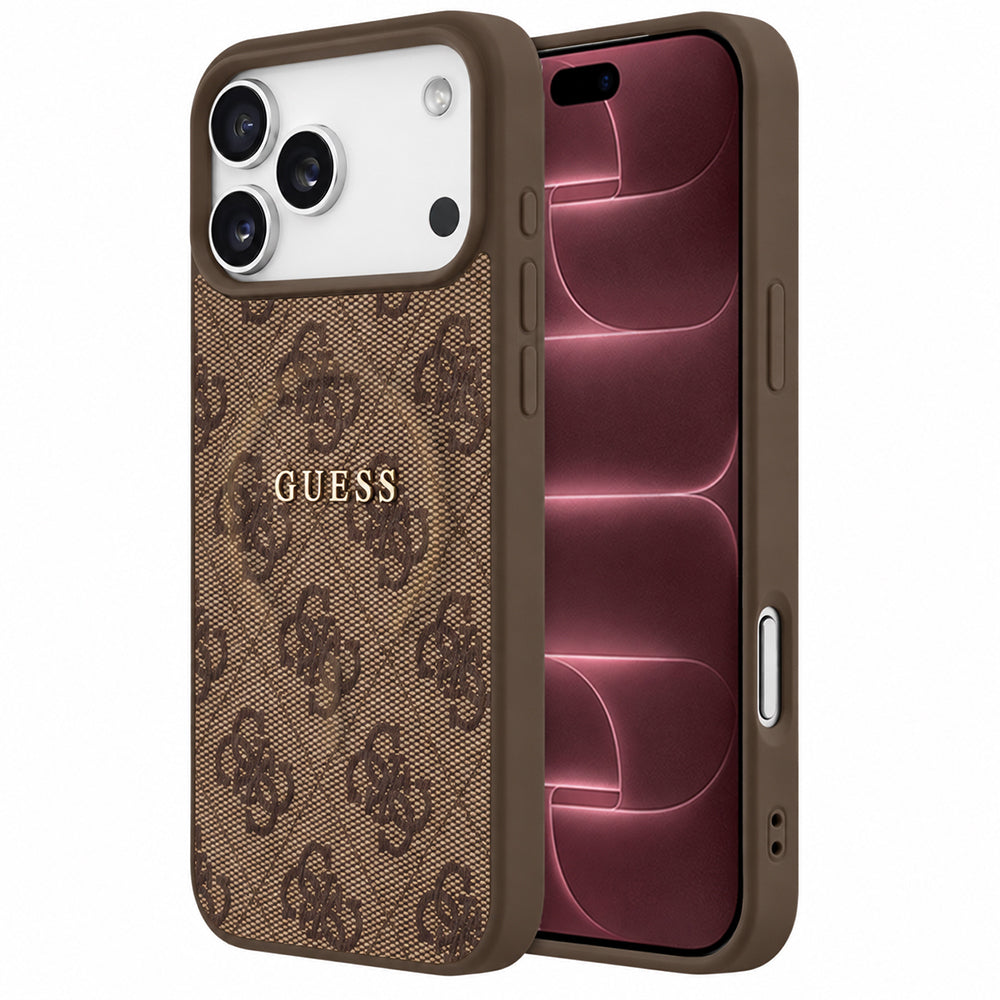 Capa Guess 4G Embossed Ring Classic Logo MagSafe - iPhone 17 Pro Max / 18 Pro Max - Castanho