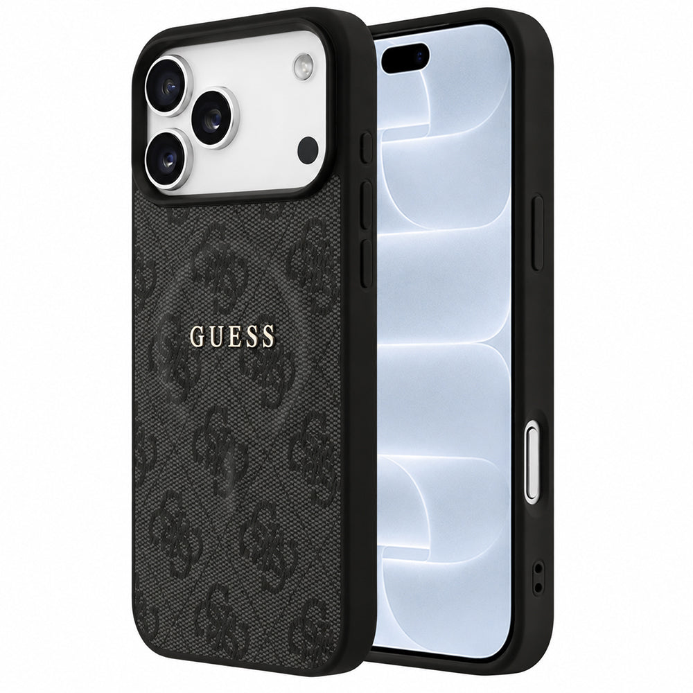 Capa Guess 4G Embossed Ring Classic Logo MagSafe - iPhone 17 Pro / 18 Pro - Preto