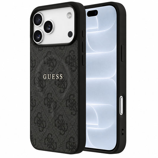 Capa Guess 4G Embossed Ring Classic Logo MagSafe - iPhone 17 Pro / 18 Pro - Preto