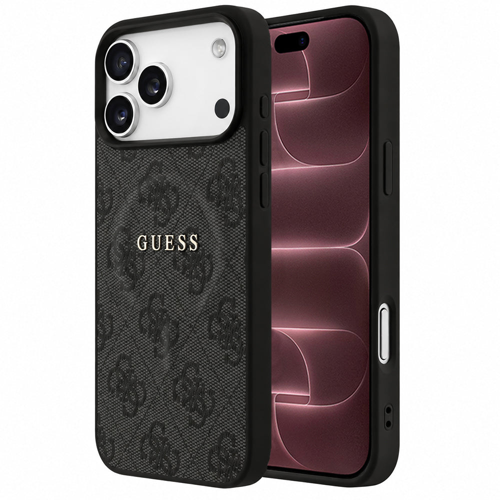 Capa Guess 4G Embossed Ring Classic Logo MagSafe - iPhone 17 Pro Max / 18 Pro Max - Preto