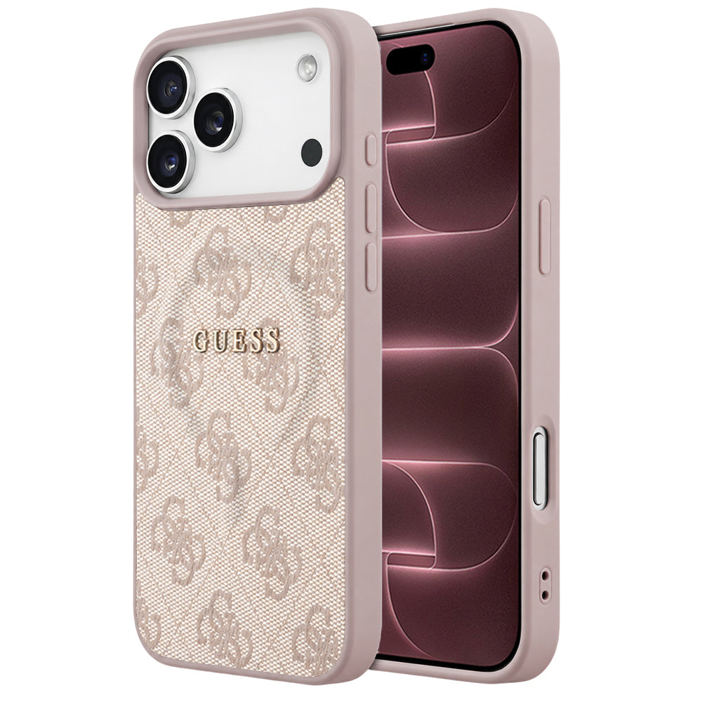 Capa Guess 4G Embossed Ring Classic Logo MagSafe - iPhone 17 Pro Max / 18 Pro Max - Rosa
