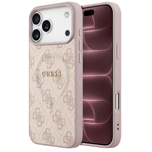Capa Guess 4G Embossed Ring Classic Logo MagSafe - iPhone 17 Pro Max / 18 Pro Max - Rosa