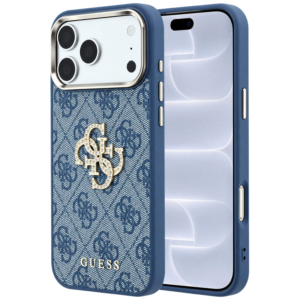 Capa Guess Hardcase 4G Big Strass Logo - iPhone 17 Pro / 18 Pro - Azul